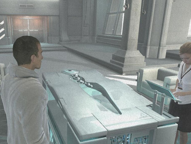 desmond-and-lucy-stand-next-to-the-animus